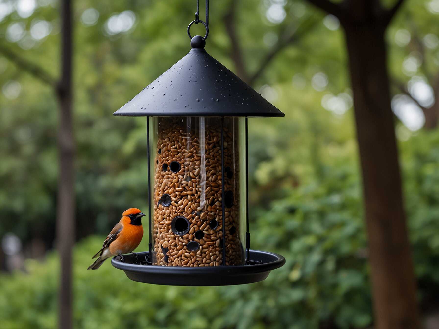 Hang a bird feeder on your balcony. It attracts birds and adds life to the space. Listen to their cheerful songs while you relax.  