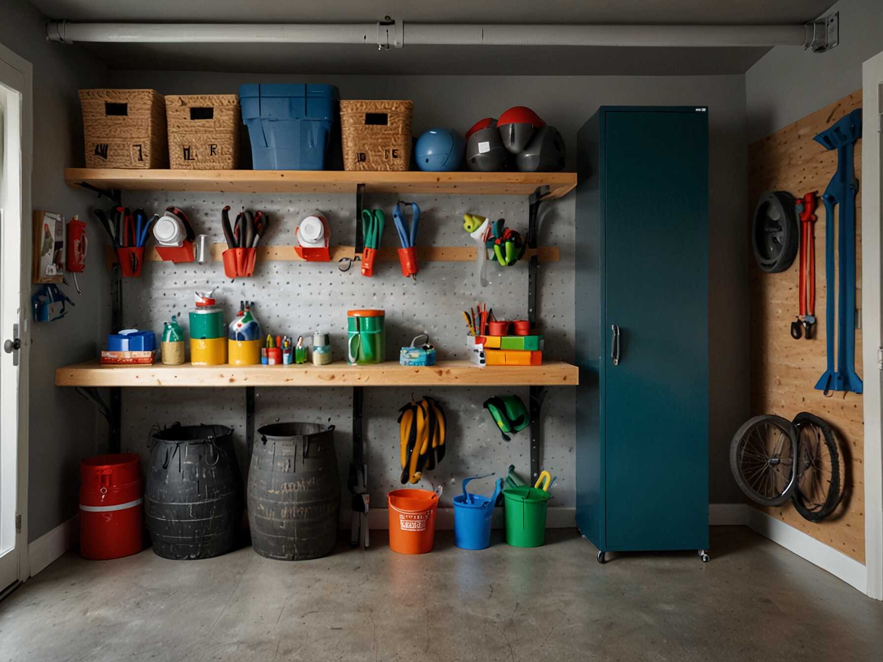 Maximize your garage space by installing shelves, wall hooks, and cabinets. Store items like tools, sports equipment, and seasonal decorations in an organized way. This will free up floor space and keep everything tidy.  