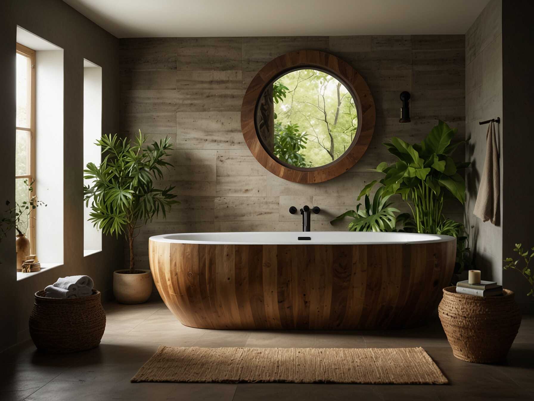 Create a serene space with a nature-inspired bathroom. Use earthy tones, natural materials, and lots of greenery. This design brings the calming effect of nature into your home.  