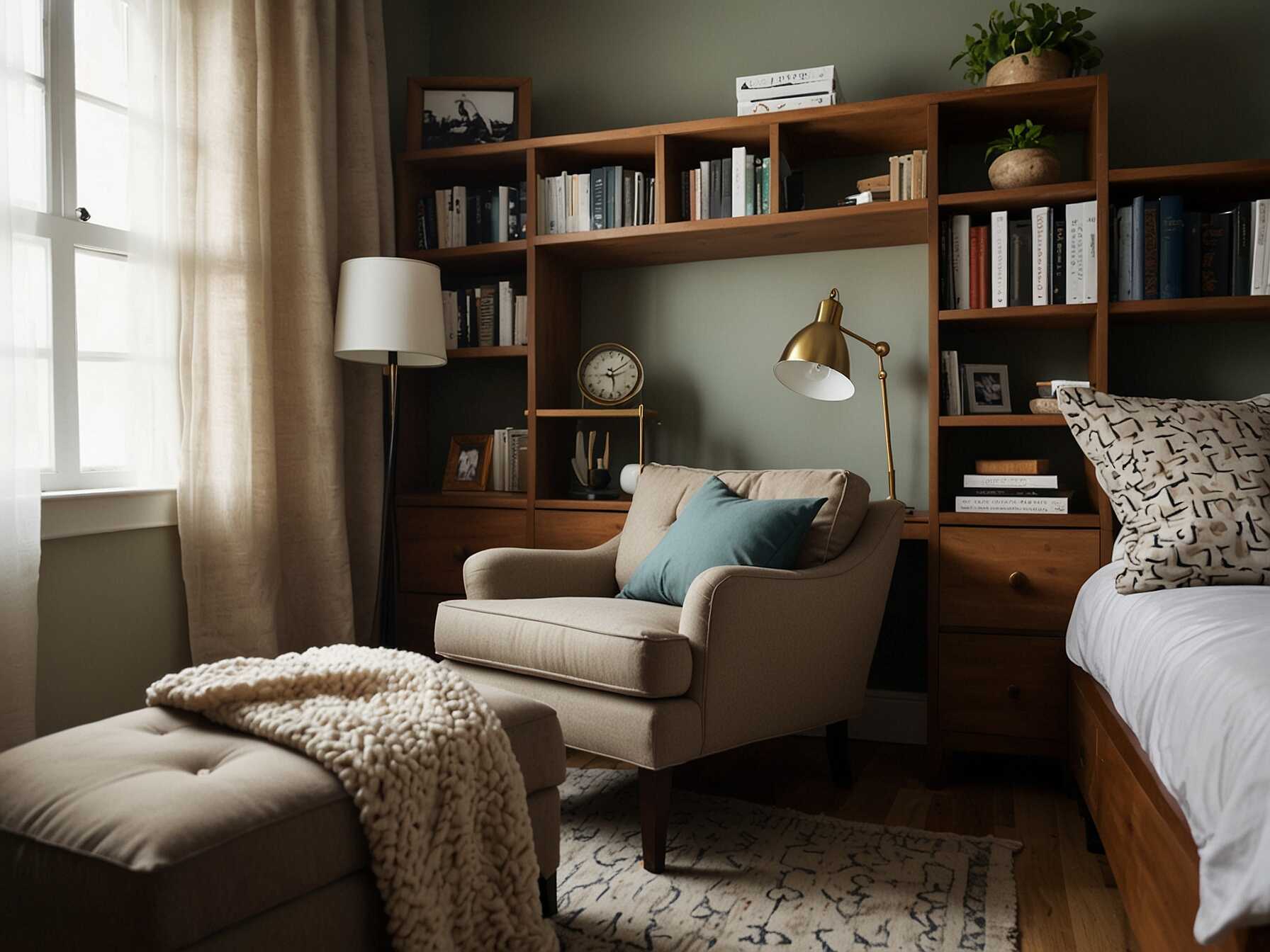 Create a small, cozy reading nook in your bedroom. Add a comfortable chair, a soft blanket, and a small bookshelf. This will make a perfect spot to unwind with a good book.  